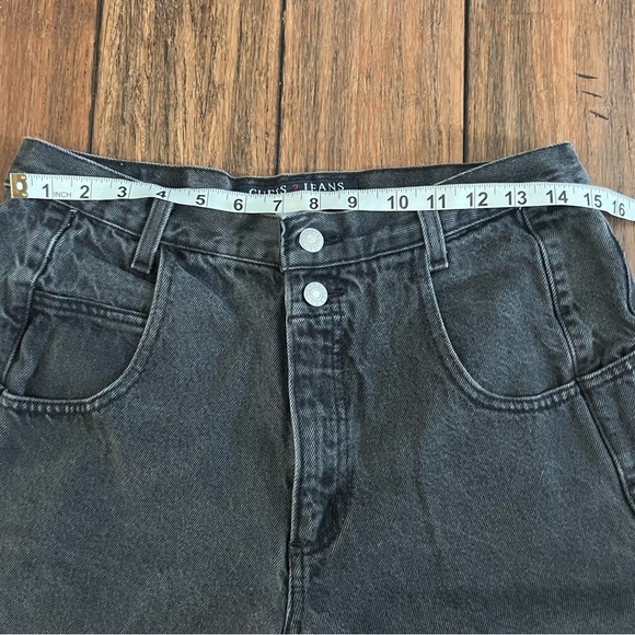 Vintage 80s Guess Jeans Faded Black High Rise Green Patch Relaxed Street 16 33 - Picture 13 of 14